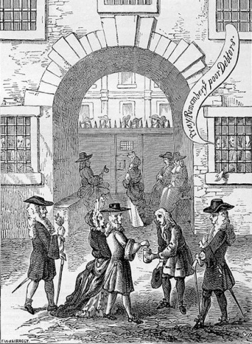 "Orad y acordaos de los pobres deudores"  Prisión Fleet en Londres.  Prisión de deudores  en uso hasta 1844.
